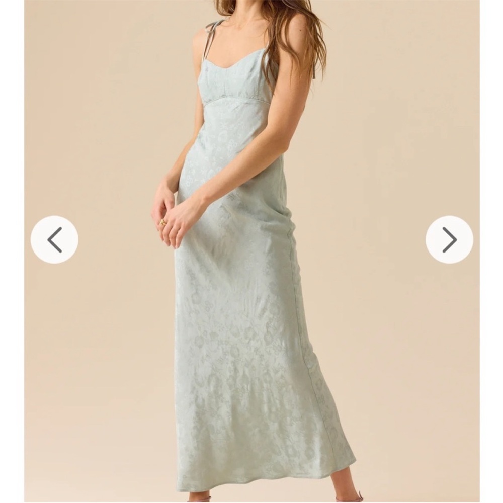 Altar'd State Sage Jacquard Slip Maxi Dress